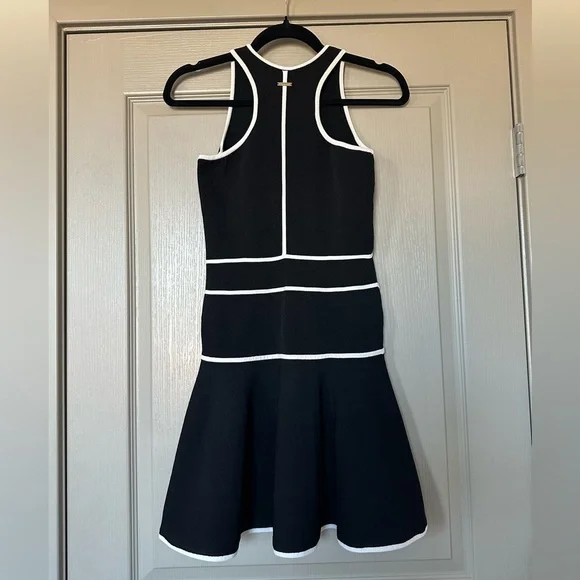 Dsquared2 Black White Piped Fit & Flare Dress Sz S Made in Italy - Picture 7 of 15